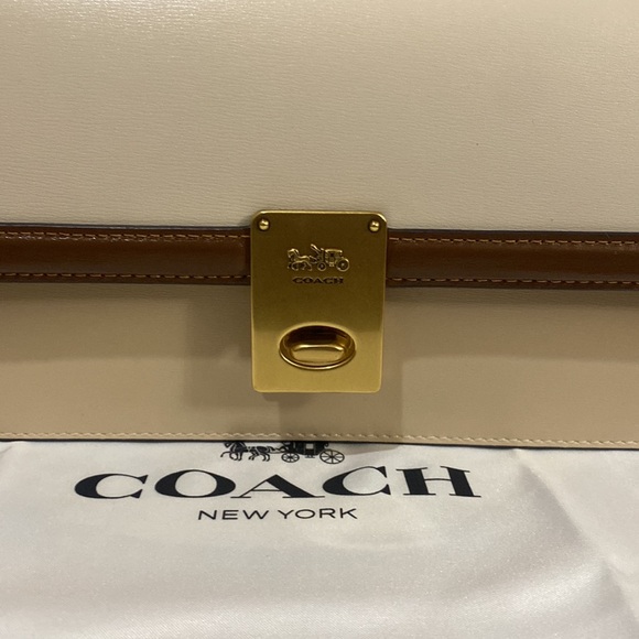 Coach Hutton Colorblock Leather Shoulder Bag - Picture 7 of 13